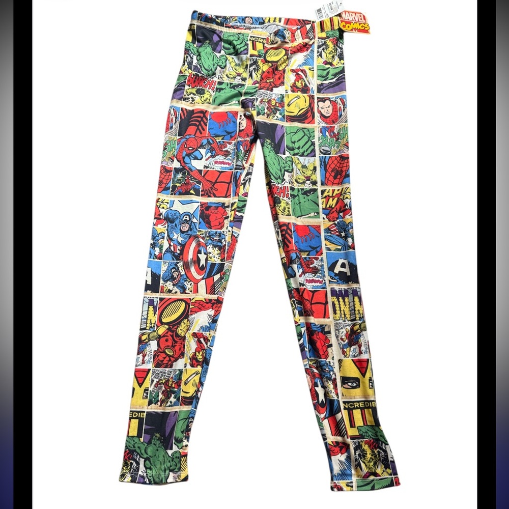 Marvel Comics Superhero Leggings Women's Colorful Comic Strip Pants